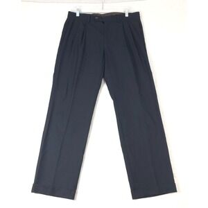 LAUREN RALPH LAUREN Pants Men's Size 33x30 Navy Blue Pleated Cuffed Dress Chino